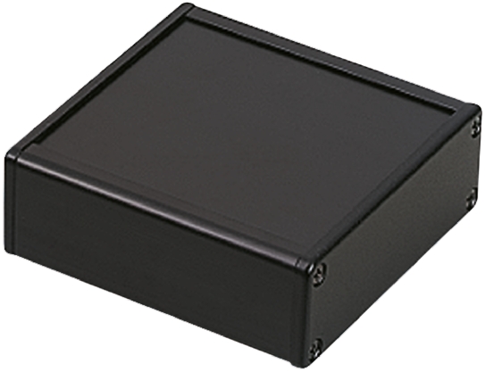 Takachi Electric Industrial CH Series Black Aluminium Enclosure, Black Lid, 36.5 x 100 x 100.5mm