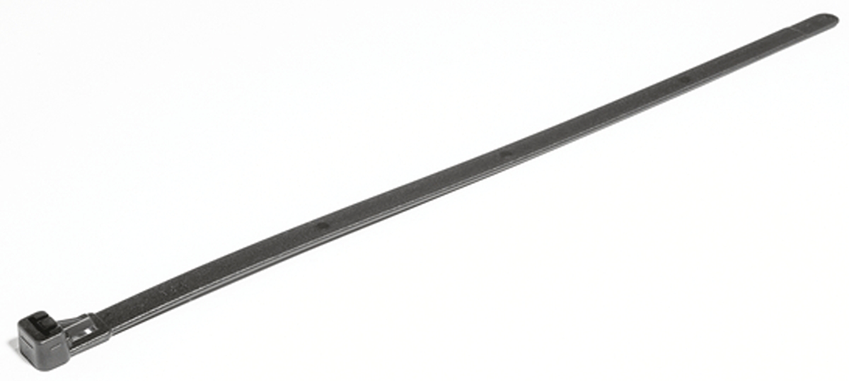 HellermannTyton Cable Tie, Releasable, 250mm x 7.6 mm, Black PA 6.6 UV Resistant, Pk-100