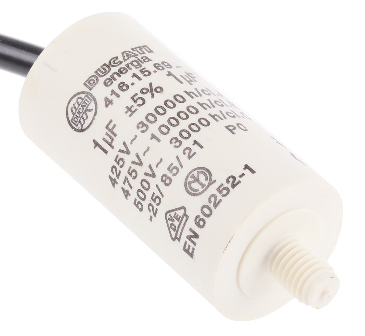 Ducati Energia 4.16.15 Polypropylene Film Capacitor, 400 → 500V ac, ±5%, 1μF, Stud Mount