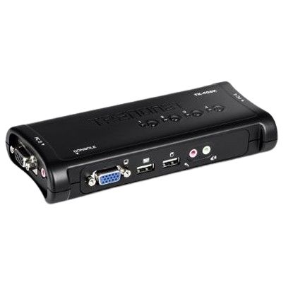 Trendnet 4 Port Quad Monitor USB SVGA, VGA KVM Switch, 3.5 mm Jack 2048 x 1536 Maximum Resolution