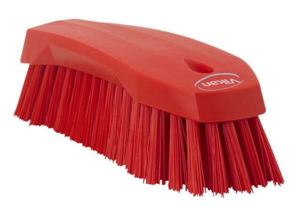 Vikan Hard Bristle Red Scrubbing Brush, 36mm bristle length, Polyester bristle material