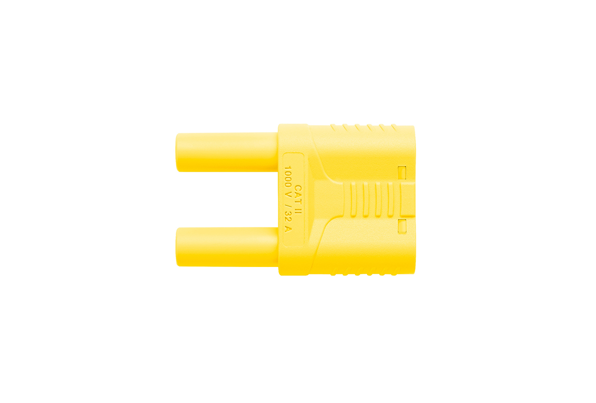 Schutzinger Yellow Male Banana Plug, 4 mm Connector, Nickel Plating
