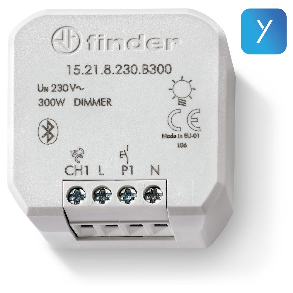 Finder 1 Way 1 Gang Selector Dimmer Switch, 230V ac, 200W