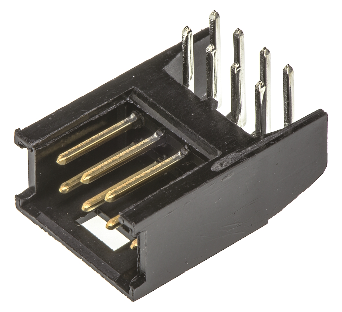 TE Connectivity AMPMODU MOD II Series Right Angle Through Hole PCB Header, 8 Contact(s), 2.54 mm Pitch, 2 Row, Shrouded