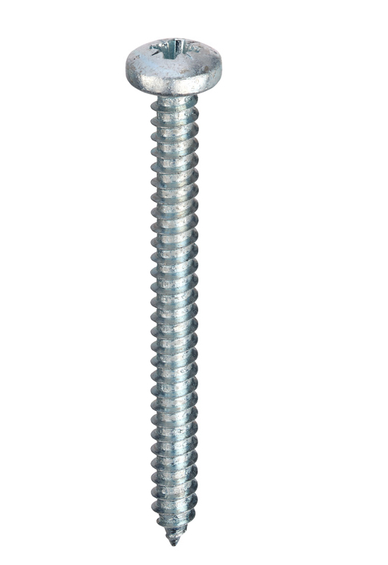 RS PRO Bright Zinc Plated Steel Pan Head Self Tapping Screw, N°12 x 1.1/4in Long 32mm Long