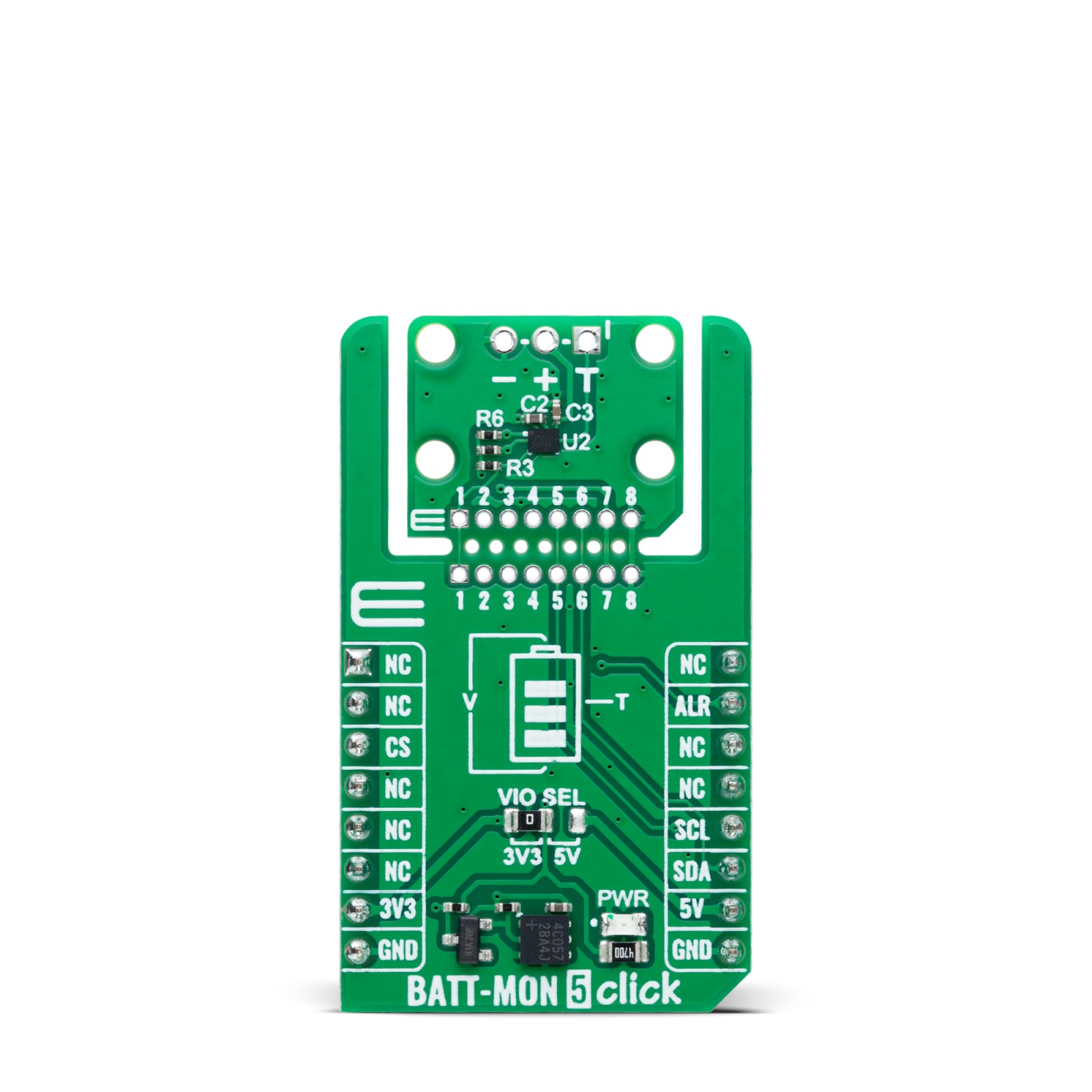 MikroElektronika BATT-MON 5 Click Battery Charger for Evaluation Board for Precise Fuel Gauging of 1cell Lithium