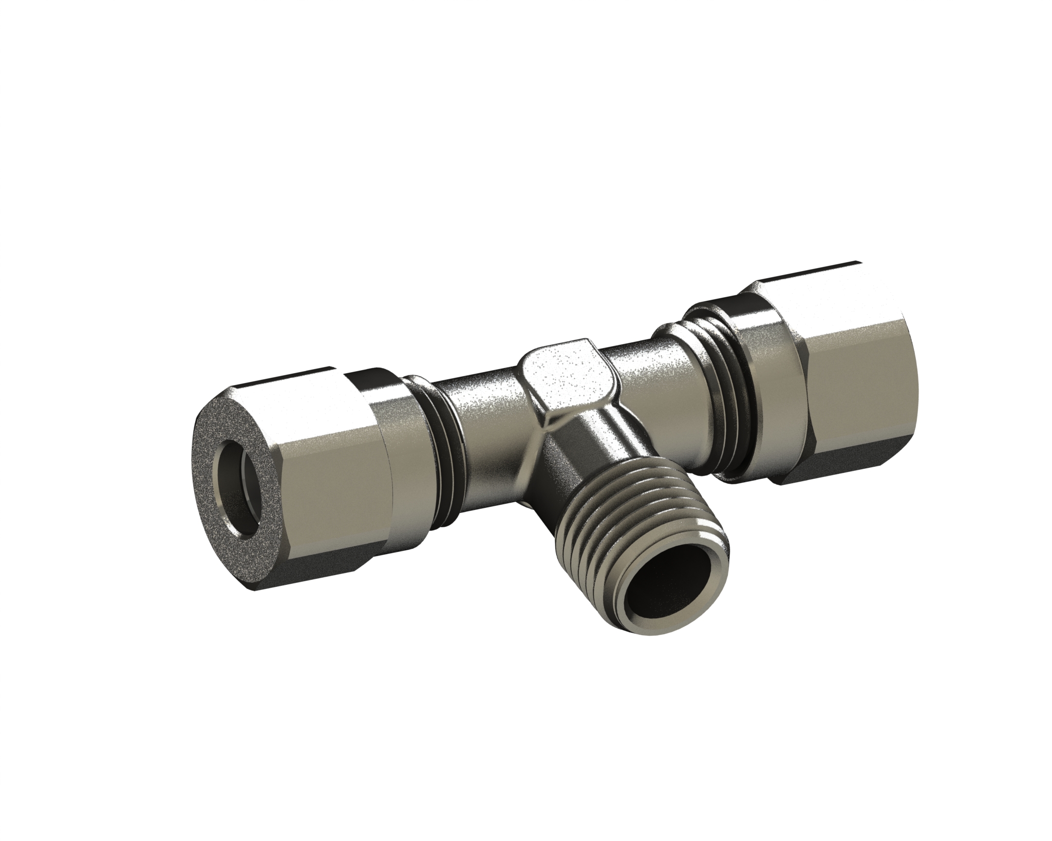 RS PRO 69220 Series Tee Threaded Adaptor, BSP 1/4 BSP Male to Push In 6 mm, Threaded-to-Tube Connection Style