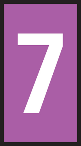 HellermannTyton HODS50 Slide On Cable Marker, White on Violet, Pre-printed "7", 1.7 → 3.6mm Cable, 531-15372