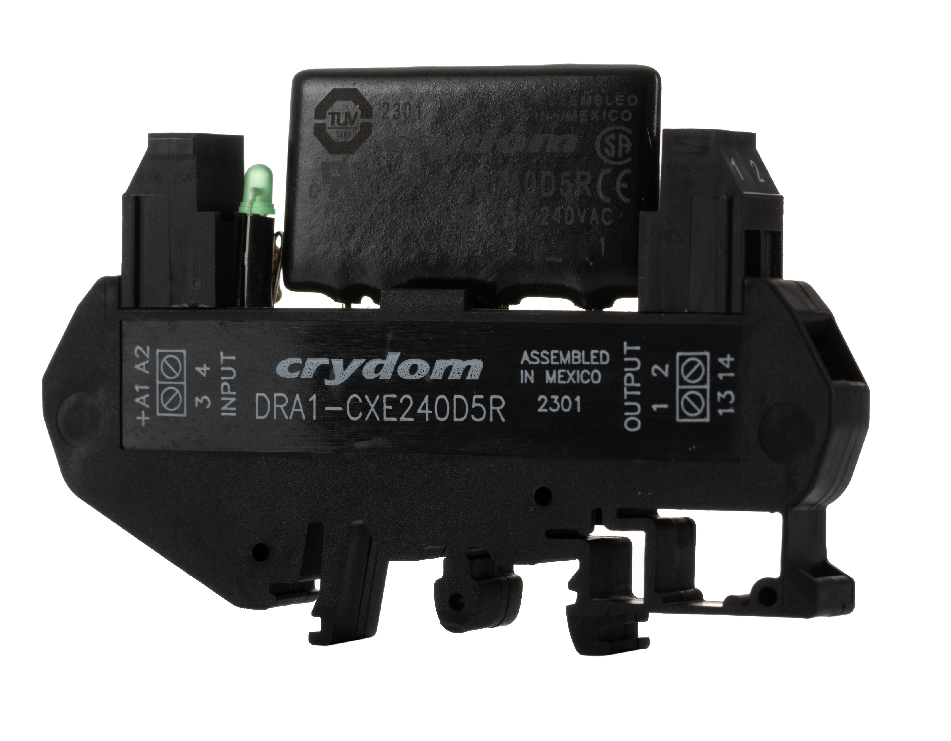 Sensata Crydom DRA Series Series Solid State Interface Relay, 32 V dc Control, 5 A rms Load, DIN Rail Mount