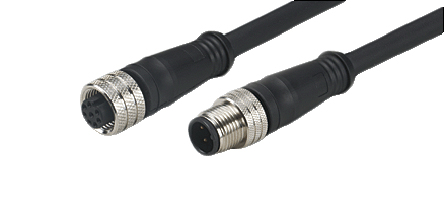 ifm electronic Female 4 way M12 Plug to 4 way M12 Socket Sensor Actuator Cable, 0.3 m