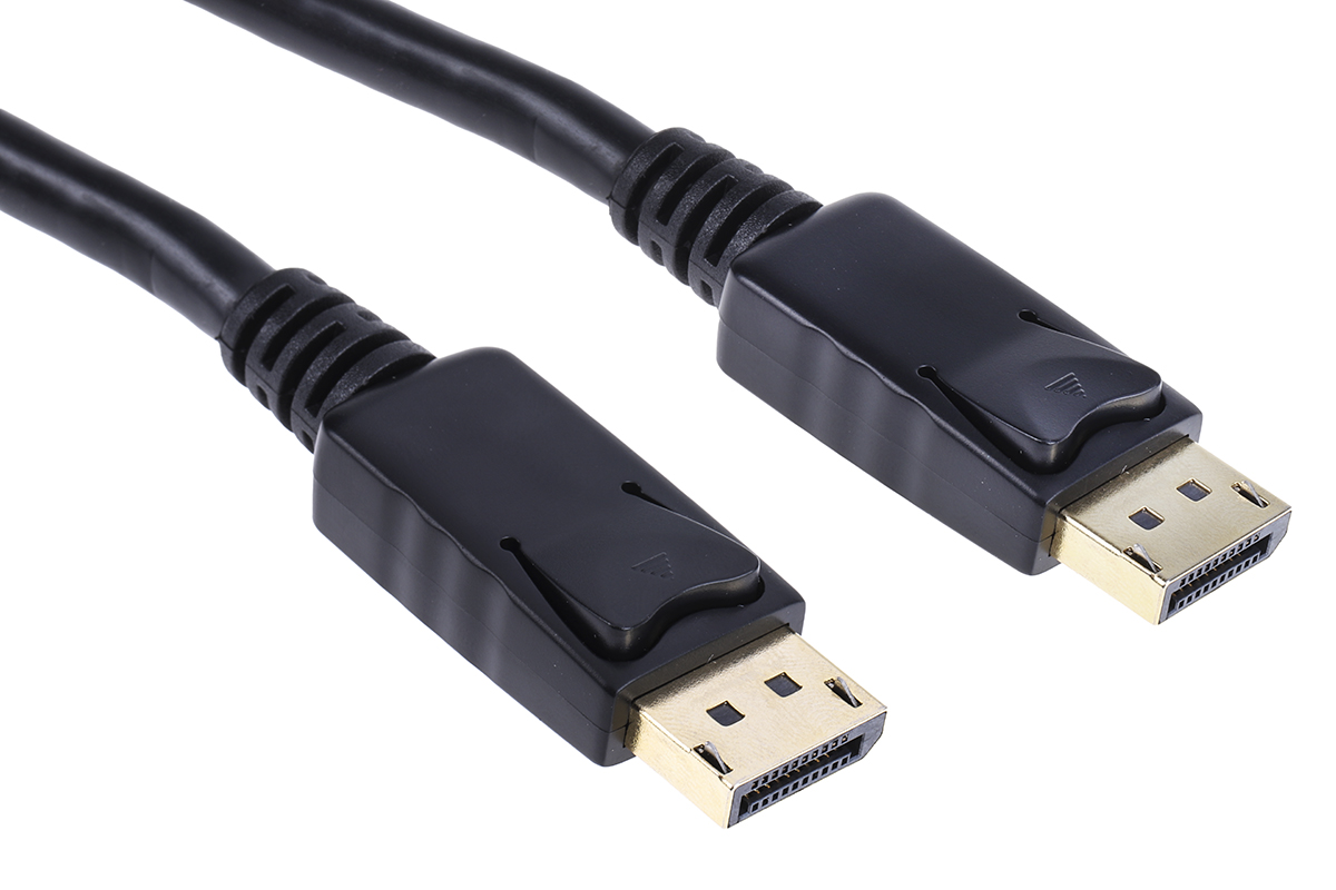 RS PRO Male DisplayPort to Male DisplayPort, PVC  Cable, 4K @ 60 Hz