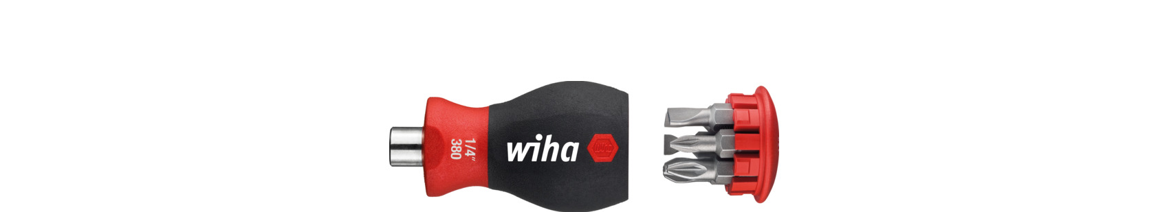 Wiha Phillips, Pozidriv Interchangeable Stubby Screwdriver Set, 1/4 in Tip