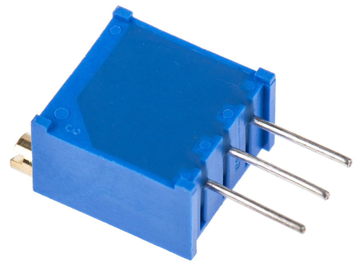 2kΩ, Through Hole Trimmer Potentiometer 0.5W Top Adjust Bourns, 3299