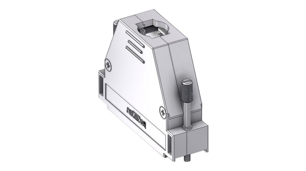 Deltron Connectors Thermoplastic D Sub Backshell, Strain Relief