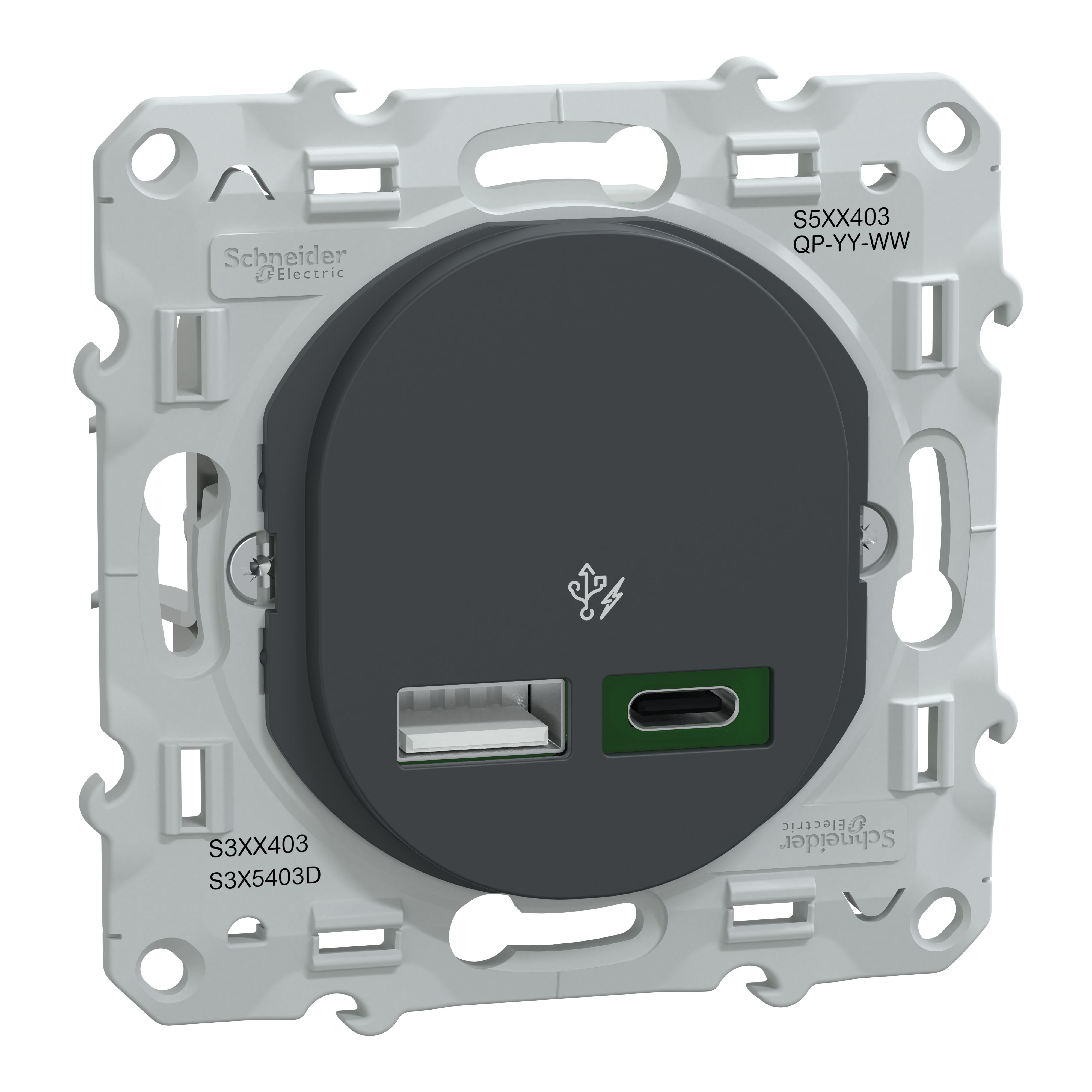Schneider Electric Anthracite, 1 Gang, Ovalis C Series