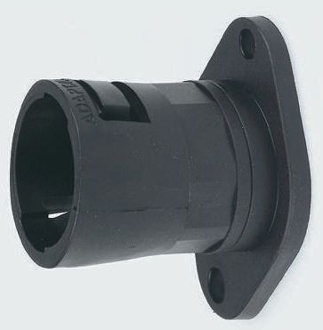 Adaptaflex Swivel Flange, Conduit Fitting, 21mm Nominal Size, Nylon 66, Black IP66 rating