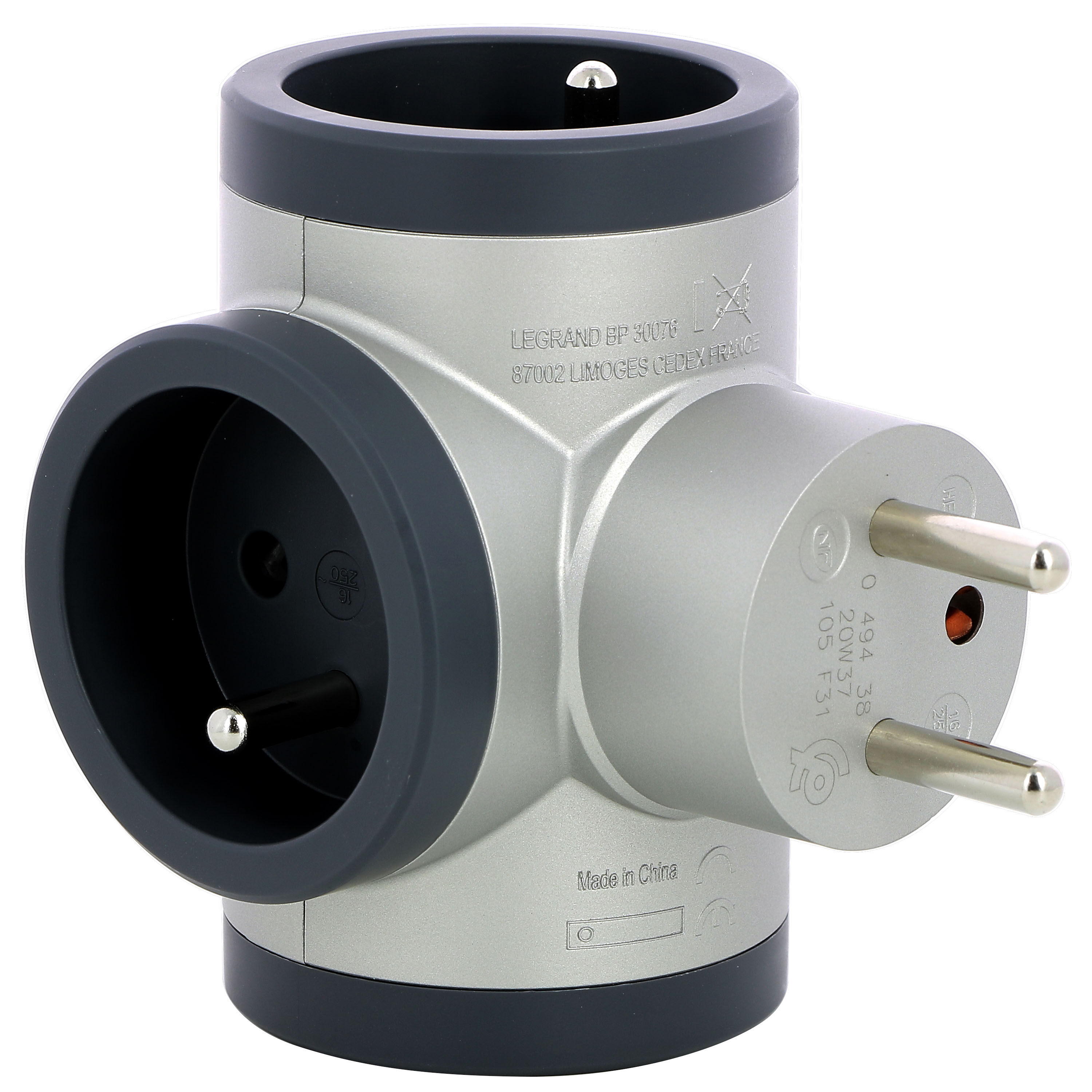 Legrand French / German Multi Outlet Plug, 16A, Plug-In