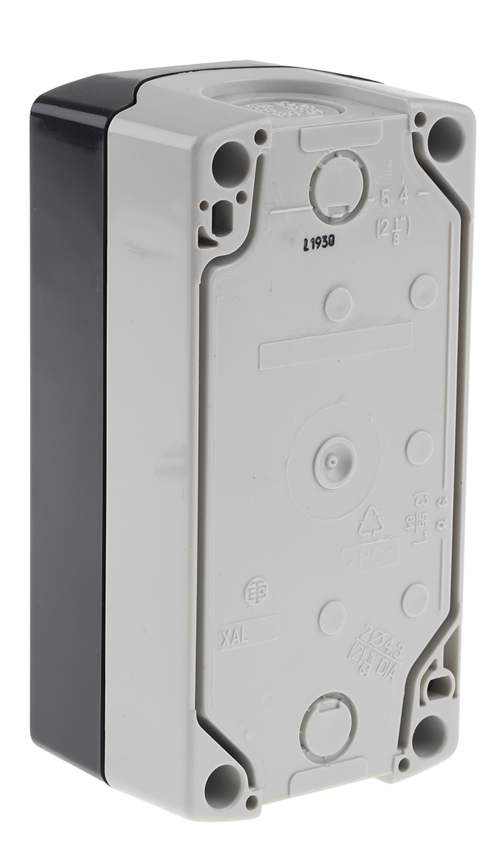 Schneider Electric Spring Return Enclosed Push Button - SPST, Polycarbonate, 3 Cutouts, Black, Red, White, Yes, IP66,