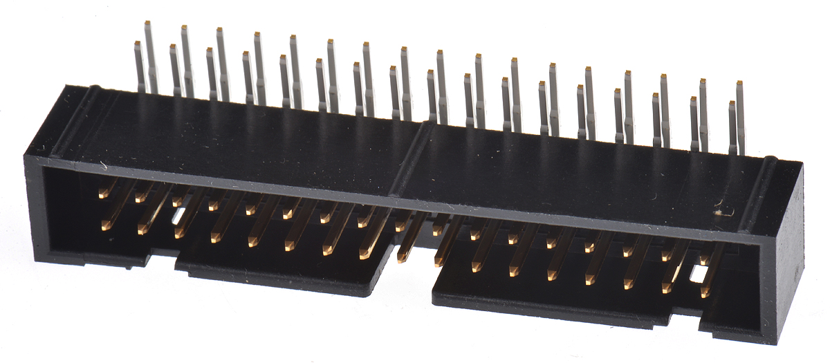 Hirose HIF3FC Series Right Angle Through Hole PCB Header, 34 Contact(s), 2.54 mm Pitch, 2 Row, Shrouded