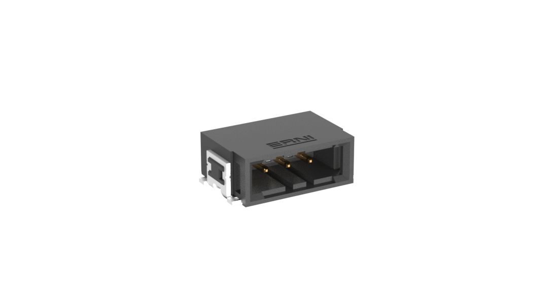ERNI MaxiBridge Series Right Angle Surface PCB Header, 3 Contact(s), 2.54 mm Pitch, 1 Row, Shrouded