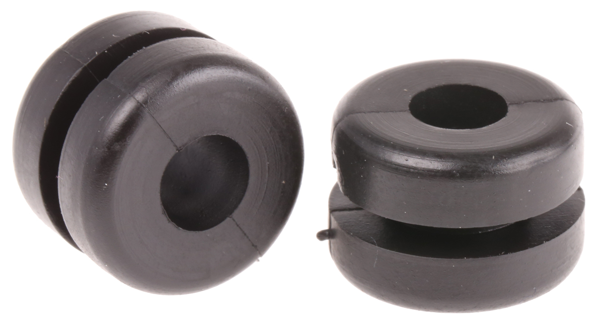 HellermannTyton HV Black PVC 9mm Cable Grommet for Maximum of 6mm Cable Dia. 633-02100 HV1210-PVC-FR-BK