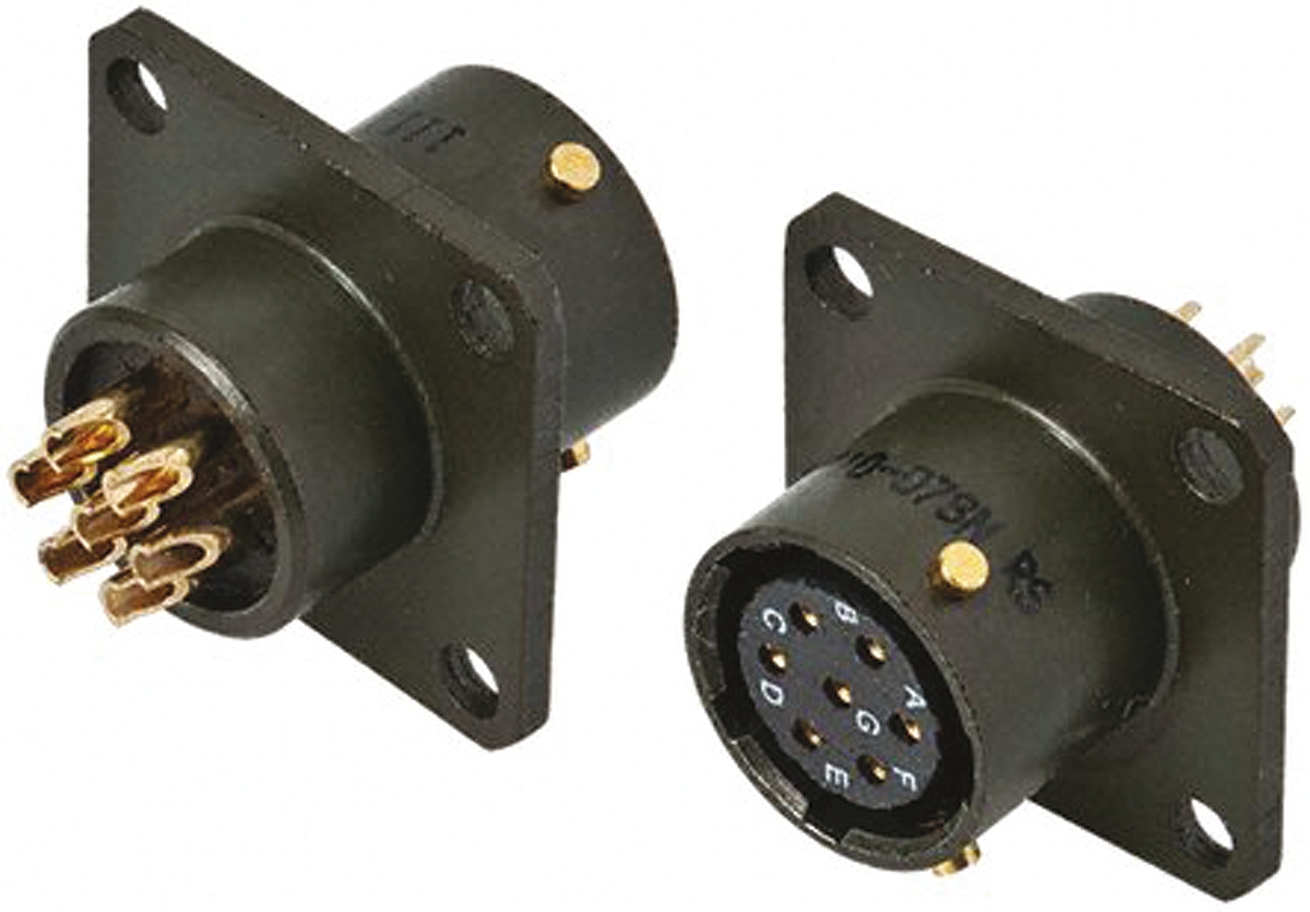 Amphenol Limited, 62GB 7 Way Box Mount MIL Spec Circular Connector ReceptacleOlive, Socket Contacts,Shell Size 10,
