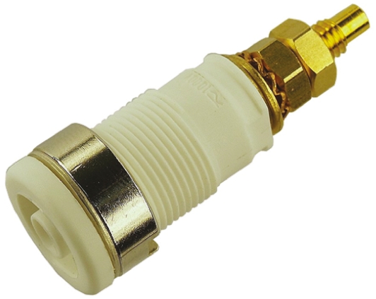 Hirschmann Test & Measurement White Female Banana Socket, 4 mm Connector, Solder Termination, 32A, 1000V ac/dc, Gold