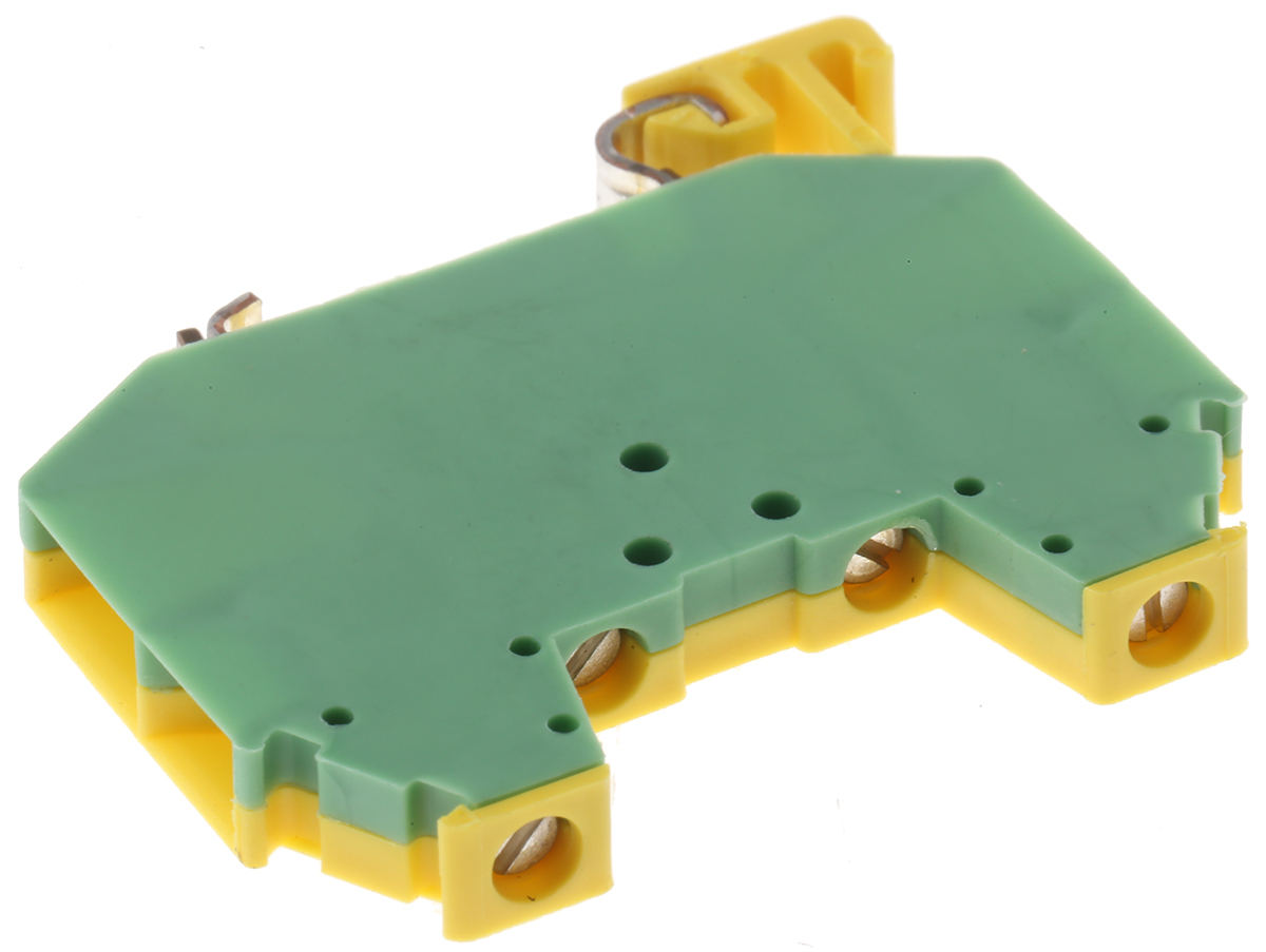 Phoenix Contact 4-Way MT1.5-QUATTRO-PE Earth Terminal Block, 26 → 16 AWG Wire, Screw Down, Polyamide Housing
