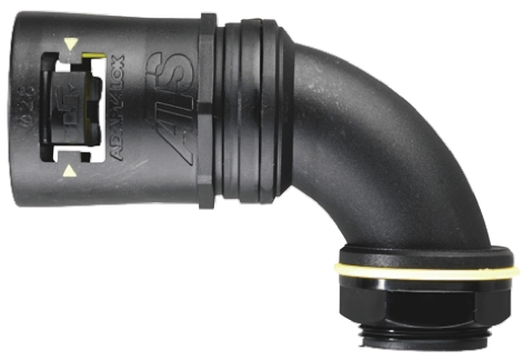 Adaptaflex 90° Elbow, Conduit Fitting, 21/22mm Nominal Size, M20, Nylon 66, Black
