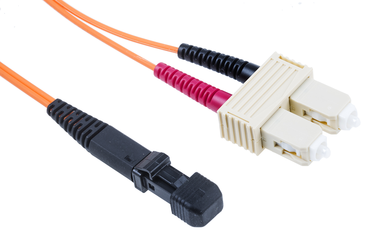 RS PRO MT-RJ to SC Duplex Multi Mode OM1 Fibre Optic Cable, 62.5/125μm, Orange, 2m