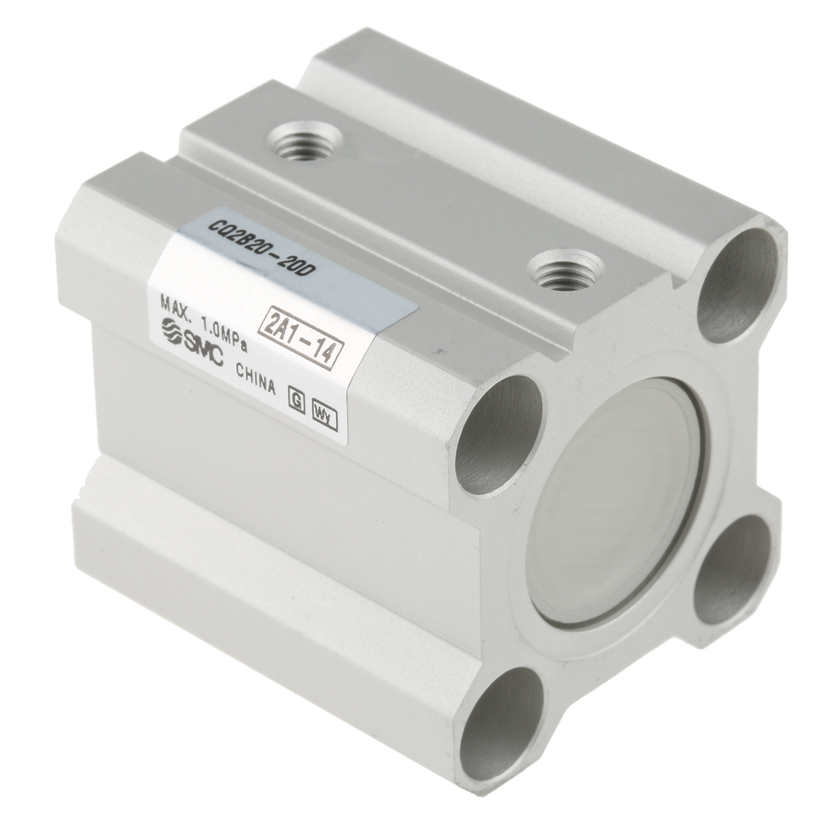 SMC Pneumatic Compact Cylinder - 20 mm Bore, 20 mm CQ2 Series, Double Acting Acting