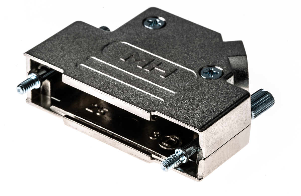 MH Connectors MHD45ZK Series Zinc Angled D Sub Backshell, 25 Way, Strain Relief