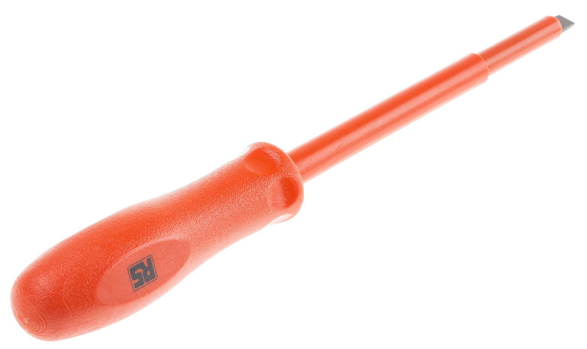 ITL Insulated Tools Ltd Slotted Insulated Screwdriver, 8 x 1.2 mm Tip, 150 mm Blade, VDE/1000V, 253 mm Overall