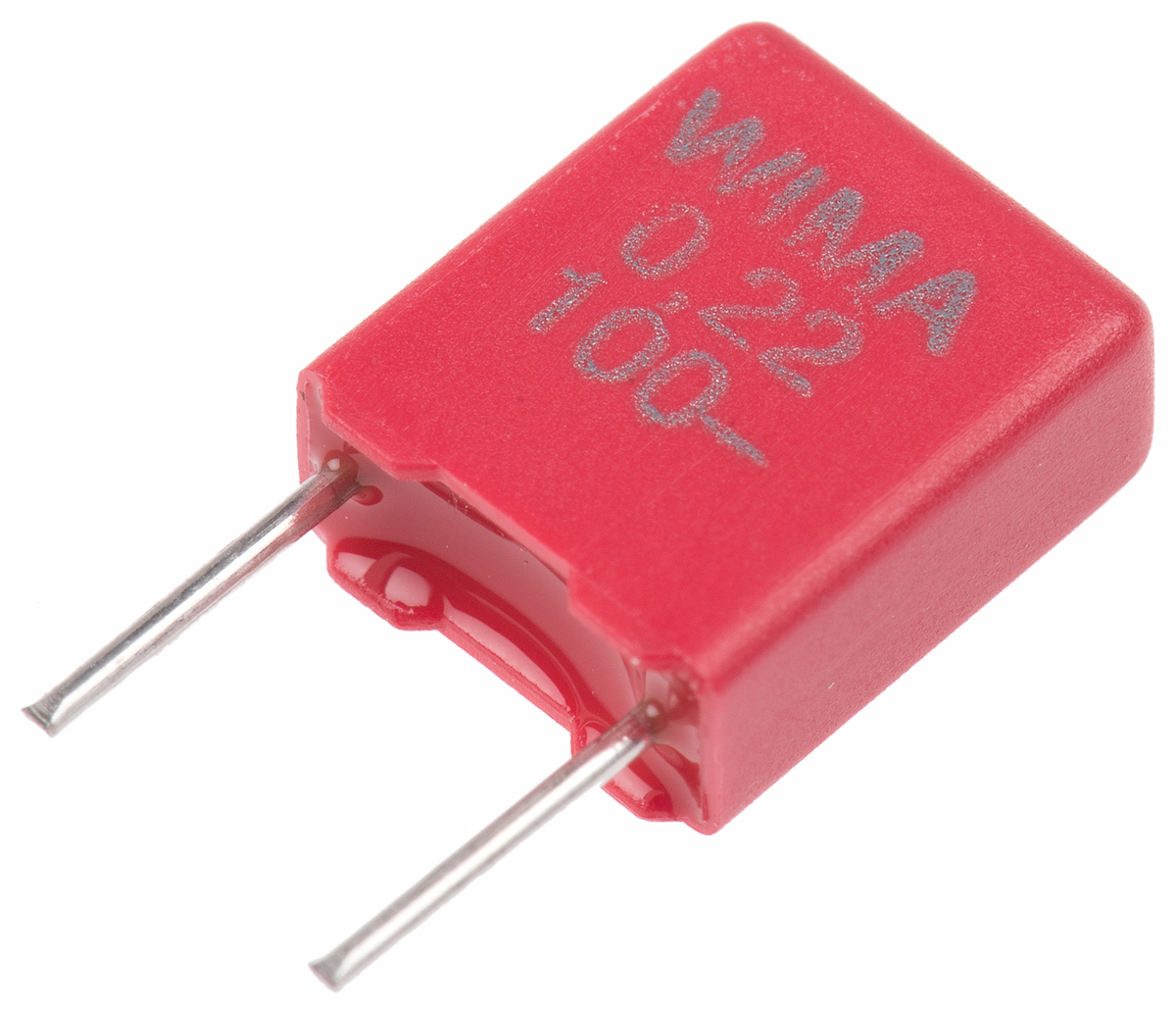 WIMA MKS2 Polyester Film Capacitor, 63 V ac, 100 V dc, ±10%, 220nF, Through Hole