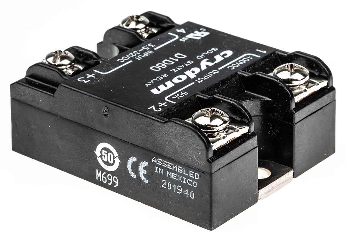 Sensata Crydom 1-DC Series Solid State Relay, 60 A Load, Surface Mount, 100 V Load, 32 V Control