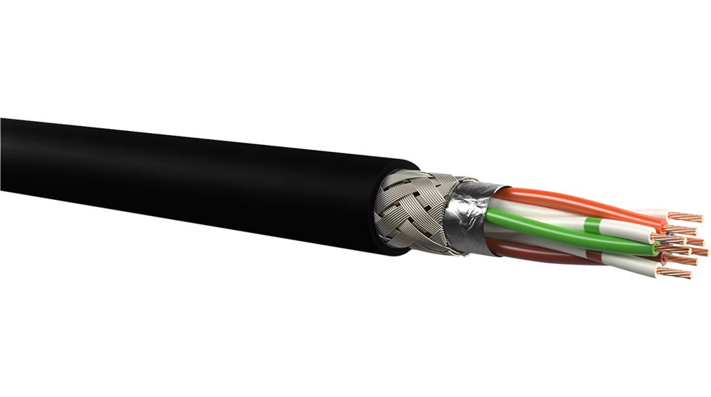 Leoni KerpenMegaLine, 2m Cat6a, Black RJ45 to Male RJ45 Male, S/FTP, Terminated LSZH Sheath