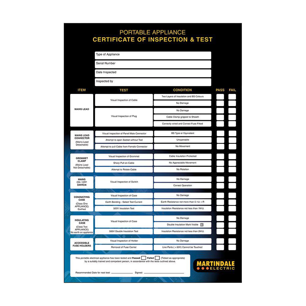 Martindale PAT Testing Label, For Use With PAT Testers