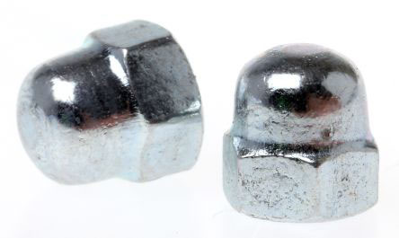 RS PRO, Bright Zinc Plated Steel Dome Nut, DIN 1587, M10