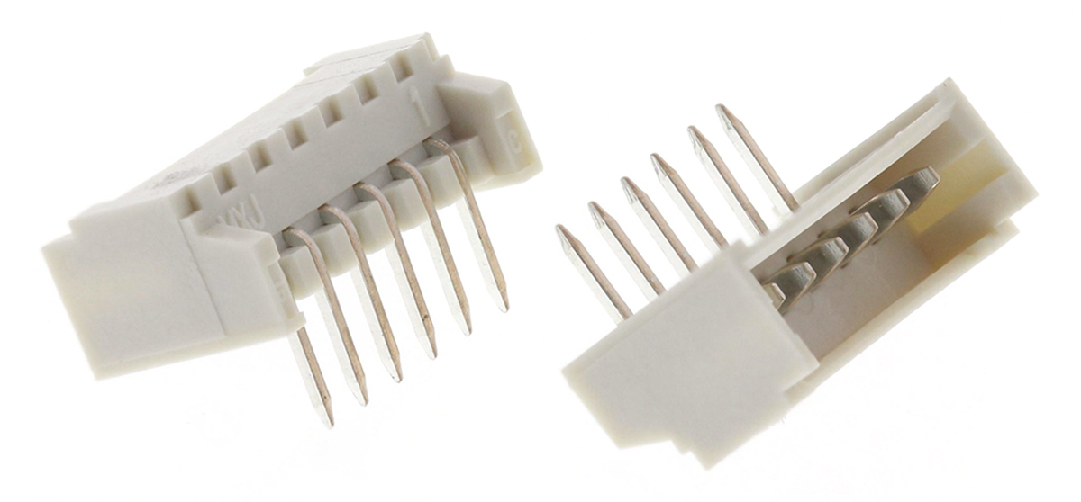 Molex PicoBlade Series Right Angle Through Hole PCB Header, 6 Contact(s), 1.25 mm Pitch, 1 Row, Shrouded