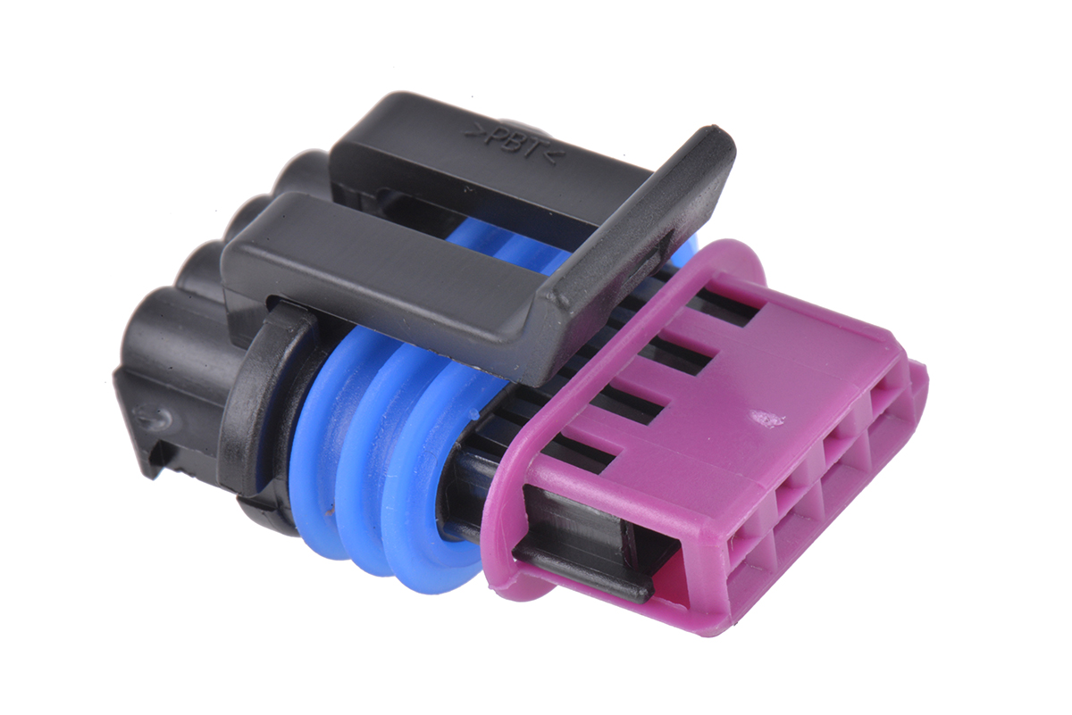Delphi, GT 150 Automotive Connector Socket Black Cable Mount 4 Way, Crimp Termination 15410728