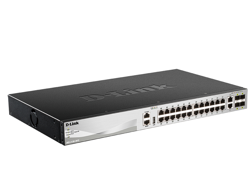 D-Link 30-Port Layer 3 Stackable Managed Switch with 10G Uplinks, Managed 30 Port Managed Switch