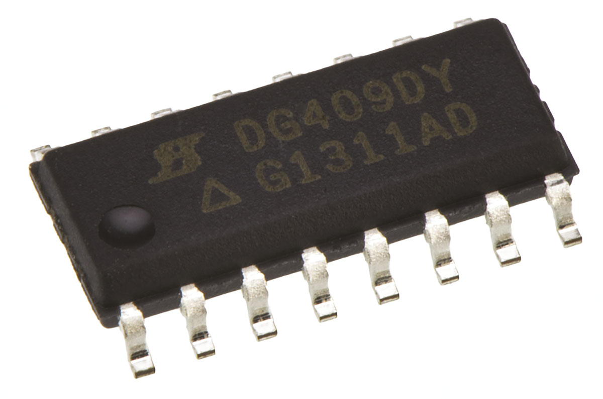Vishay DG409LEDY-GE3 Multiplexer Dual 4 x 1 3 to 16 V, 16-Pin SOIC