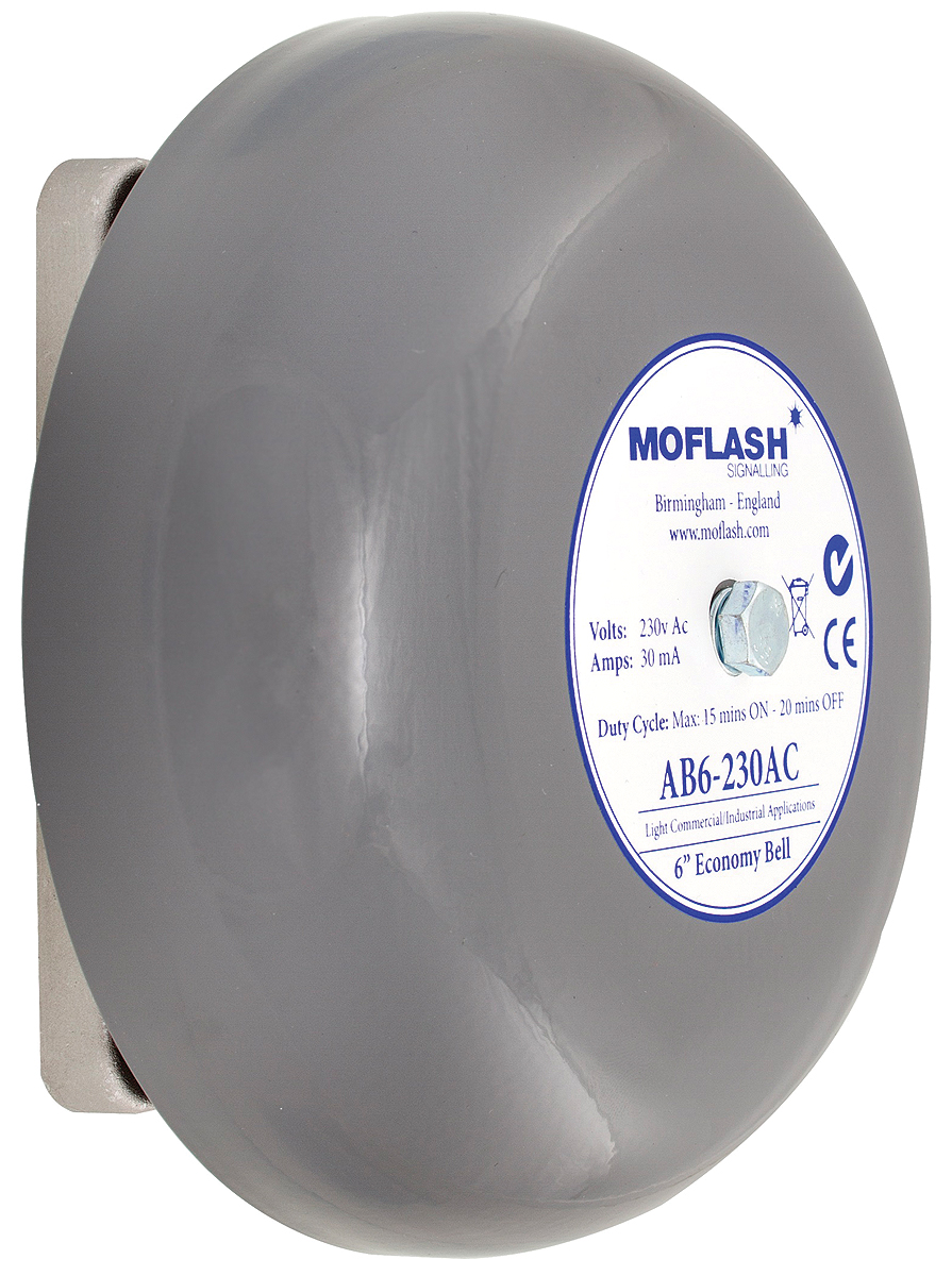 Moflash AB6 Solenoid Series Wall Mount Siren, 24 V dc, 100dB at 1 m, IP44, DC, Single-Tone