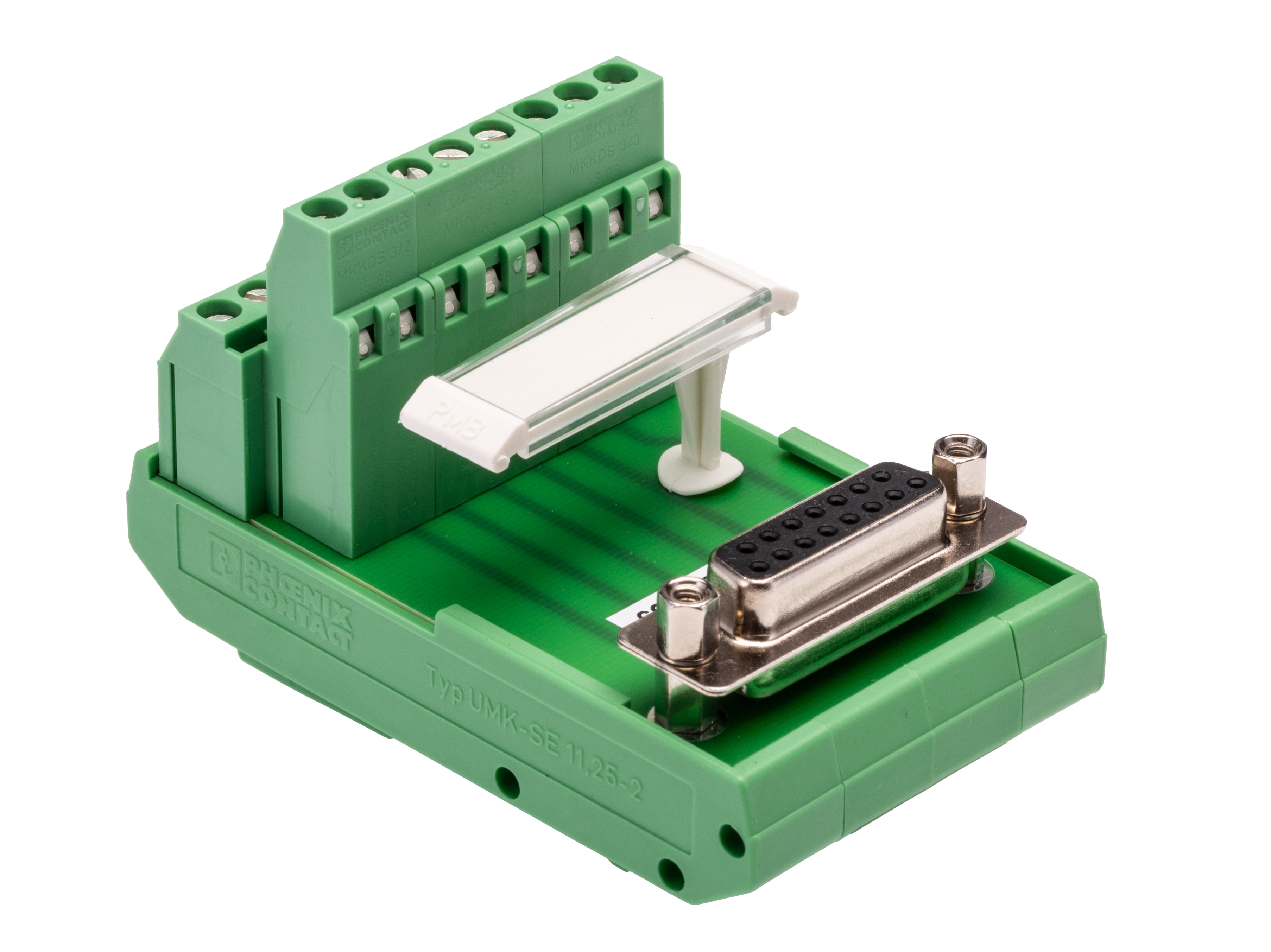 Phoenix Contact FLKM-D15 SUB/B Series 15-Contact Female Interface Module, D-sub Connector, DIN Rail Mount, 2.5A