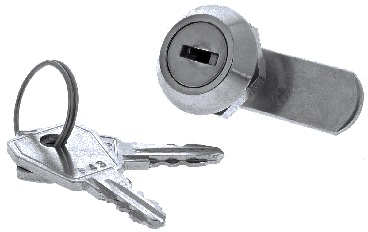 Euro-Locks a Lowe & Fletcher group Company Camlock, 8mm Panel-to-Tongue, 16.1 x 13.1mm Cutout, Key Unlock