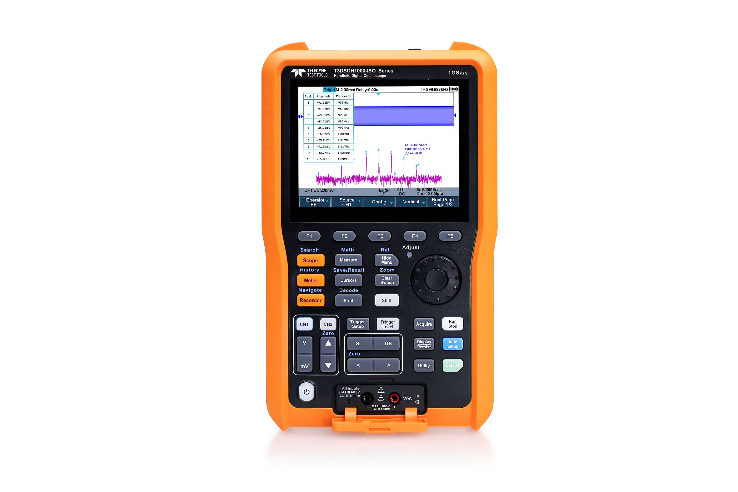 Teledyne LeCroy T3DSOH Series, 100MHz Handheld Oscilloscope, 2 Analogue Channels - UKAS Calibrated