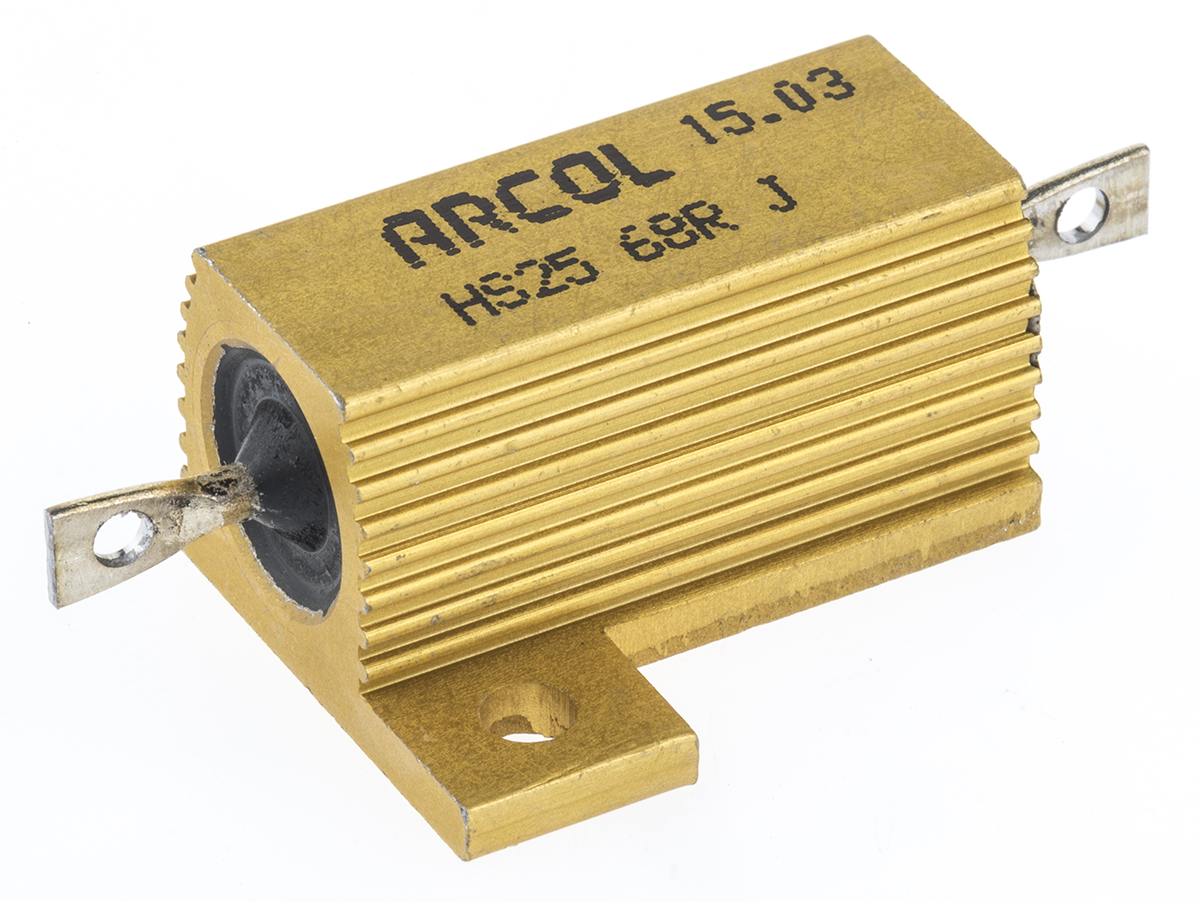 Arcol, 68Ω 25W Wire Wound Chassis Mount Resistor HS25 68R J ±5%