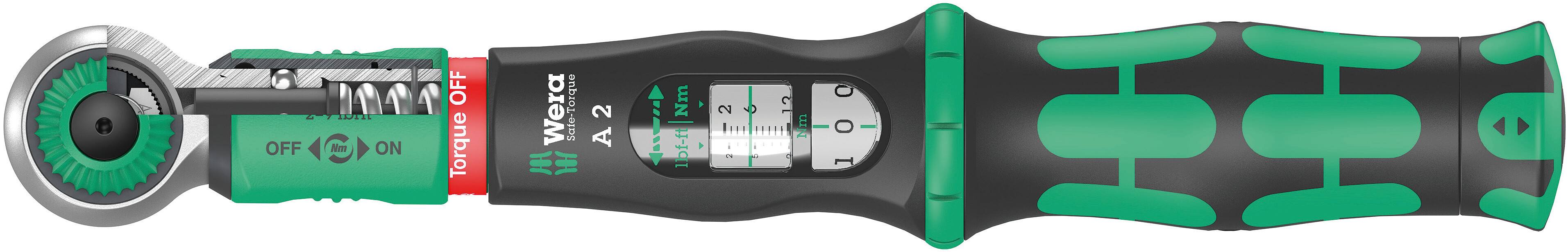 Wera Safe-Torque A 2 Click Torque Wrench, 2 → 12Nm, 1/4 in Drive, Hex Drive