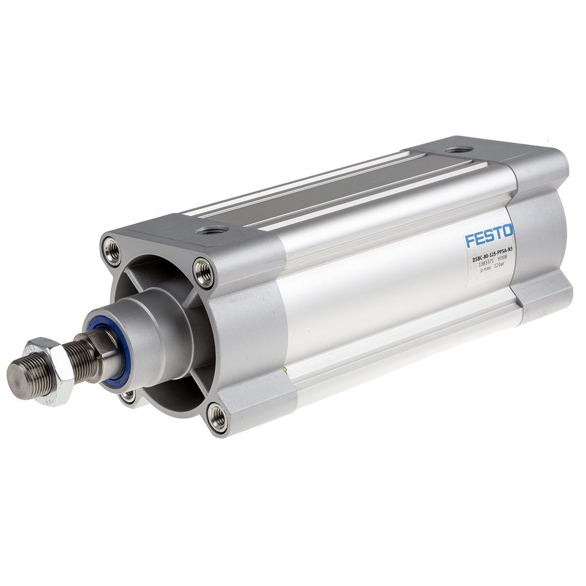 Festo Pneumatic Piston Rod Cylinder - 80 mm Bore, 125 mm DSBC Series, Double Acting Acting
