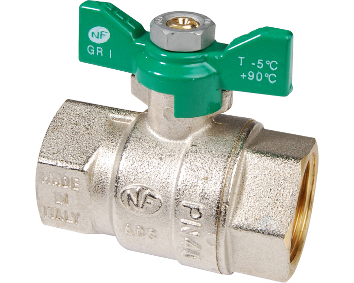 Sferaco Nickel Plated Brass Ball Valve, Ball Valve, Threaded, BSP 3/4in, 40bar Operating Pressure